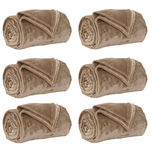 Vidaxl kleden 6 pcs kameel 220 x 240 cm fleece