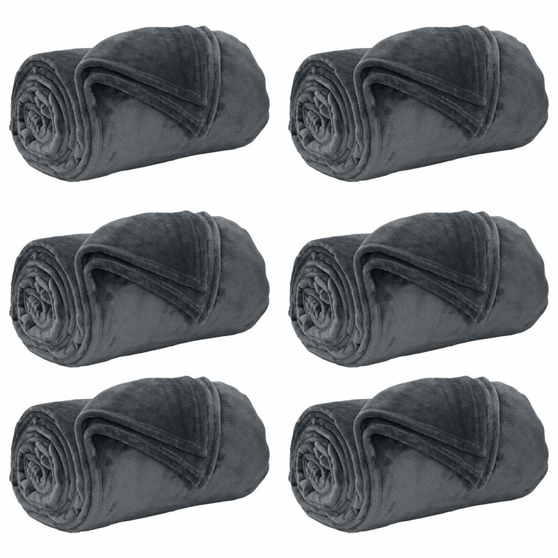 Afbeelding laden in galerijviewer, Vidaxl kleden 6 pcs donkergrijs 130 x 150 cm fleece
