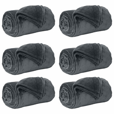 Vidaxl kleden 6 pcs donkergrijs 150 x 200 cm fleece