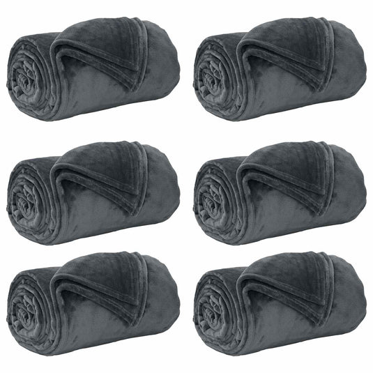 Vidaxl kleden 6 pcs donkergrijs 240 x 270 cm fleece
