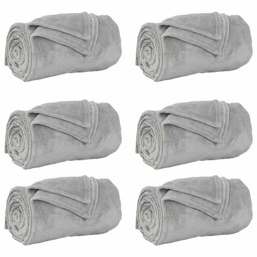 Vidaxl kleden 6 pcs grijs 130 x 150 cm fleece