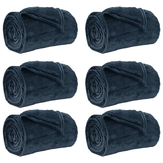 Vidaxl kleden 6 pcs marineblauw 130 x 150 cm fleece