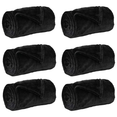 Vidaxl kleden 6 pcs zwart 130 x 150 cm fleece