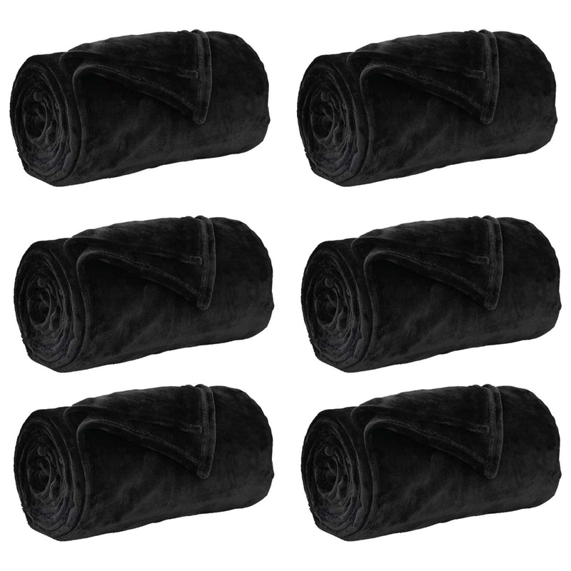 Afbeelding laden in galerijviewer, Vidaxl kleden 6 pcs zwart 240 x 270 cm fleece
