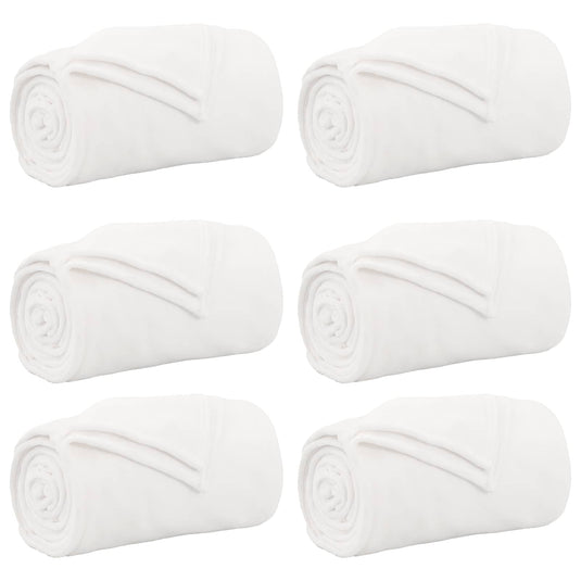 Vidaxl kleden 6 pcs wit 220 x 240 cm fleece
