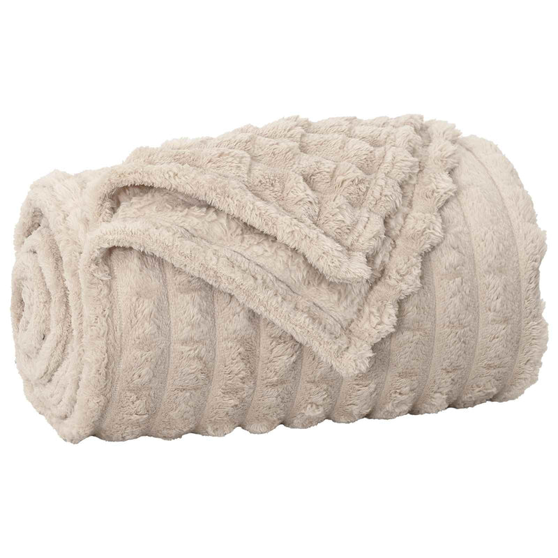 Afbeelding laden in galerijviewer, Vidaxl gooi deken beige 150 x 130 cm fleece
