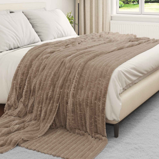 Vidaxl gooi deken kameel 270 x 240 cm fleece
