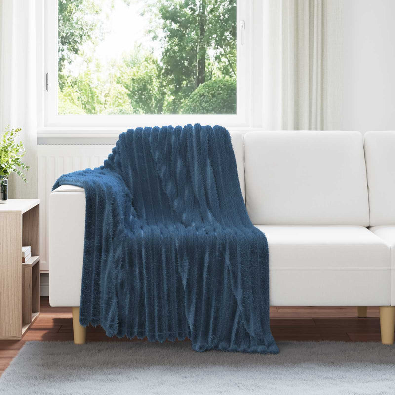Afbeelding laden in galerijviewer, Vidaxl gooi deken marineblauw 150 x 130 cm fleece

