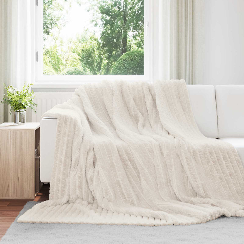 Afbeelding laden in galerijviewer, Vidaxl gooi deken crème 240 x 220 cm fleece
