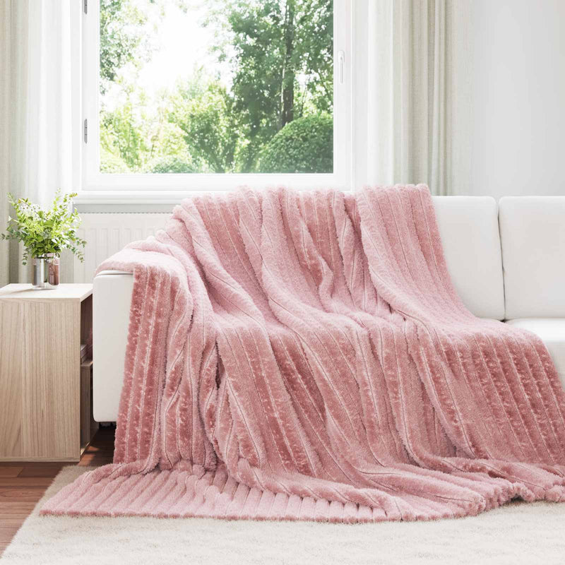 Afbeelding laden in galerijviewer, Vidaxl gooi deken roze 240 x 220 cm fleece
