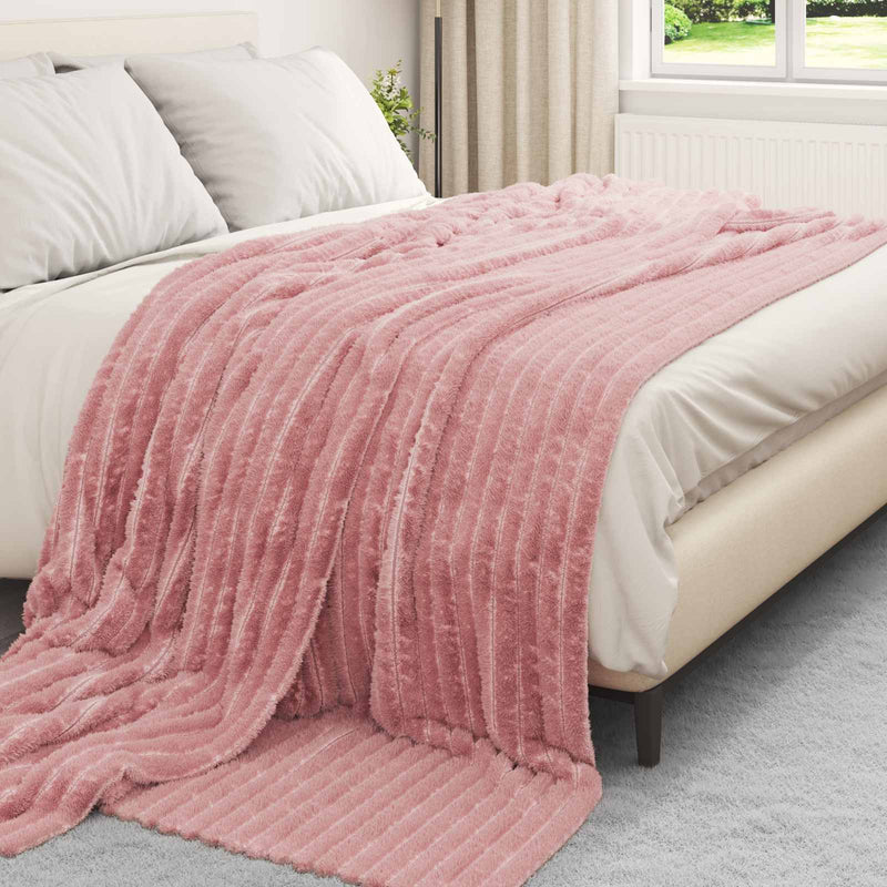 Afbeelding laden in galerijviewer, Vidaxl gooi deken roze 270 x 240 cm fleece
