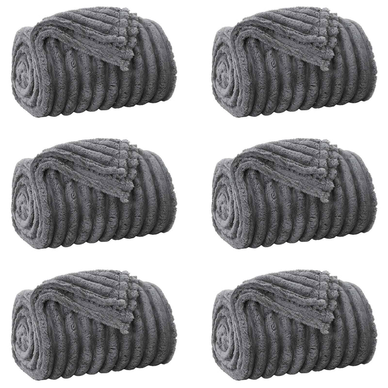 ギャラリービューアに画像をロードする, Vidaxl kleden 6 pcs donkergrijs 150 x 130 cm fleece
