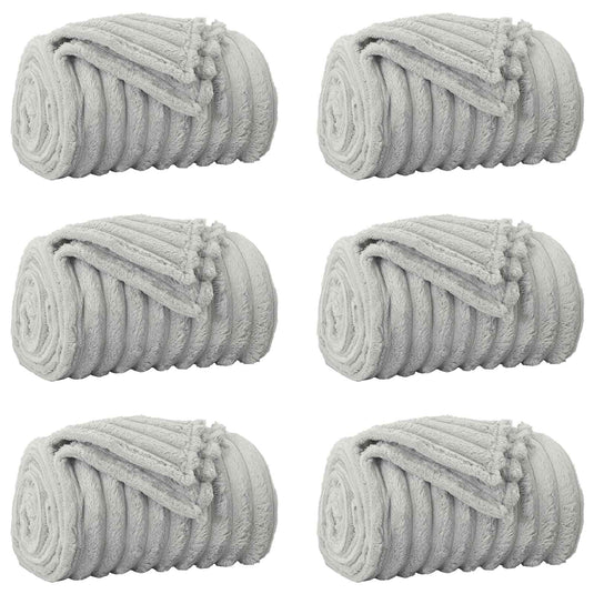 Vidaxl kleden 6 pcs grijs 240 x 220 cm fleece