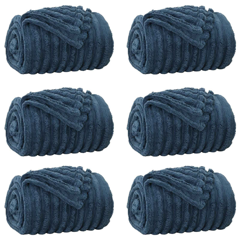 Chargez l'image dans la visionneuse de la galerie, Vidaxl kleden 6 pcs marineblauw 200 x 150 cm fleece
