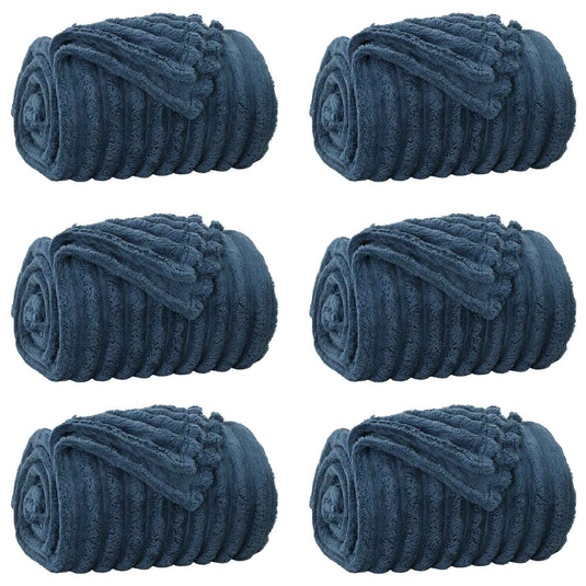 Vidaxl kleden 6 pcs marineblauw 240 x 220 cm fleece
