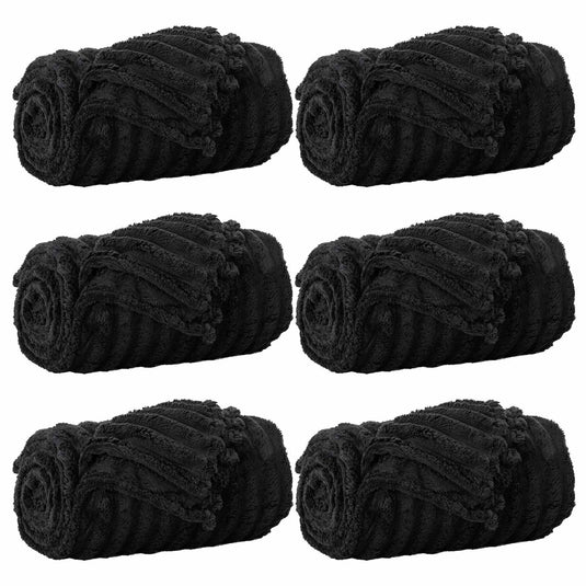 Vidaxl kleden 6 pcs zwart 240 x 220 cm fleece