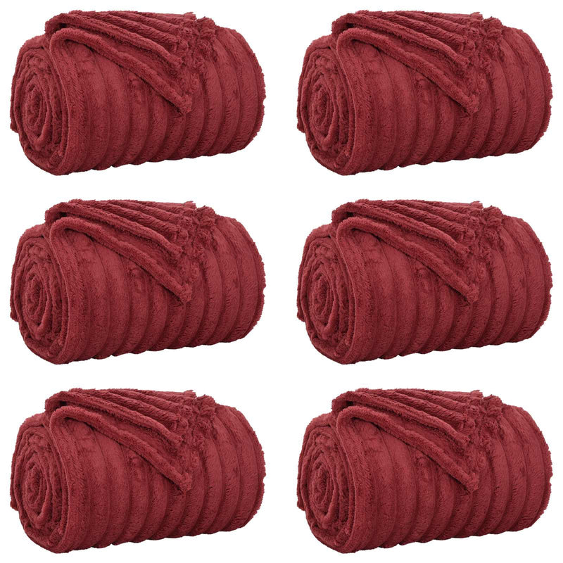 ギャラリービューアに画像をロードする, Vidaxl kleden 6 pcs bordeaux rood 150 x 130 cm fleece
