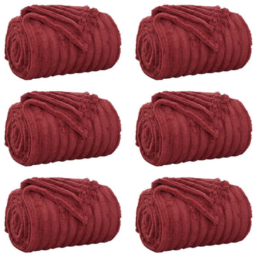 Vidaxl kleden 6 pcs bordeaux rood 240 x 220 cm fleece