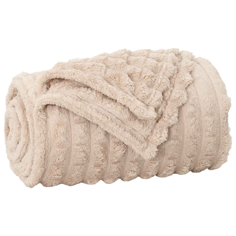 Chargez l'image dans la visionneuse de la galerie, Vidaxl gooi deken beige 200 x 150 cm fleece
