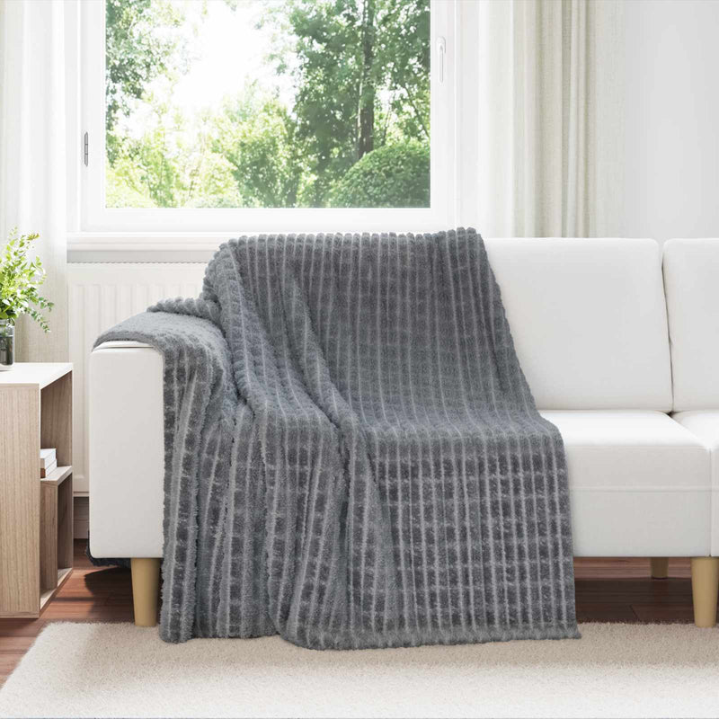 ギャラリービューアに画像をロードする, Vidaxl gooi deken donkergrijs 200 x 150 cm fleece
