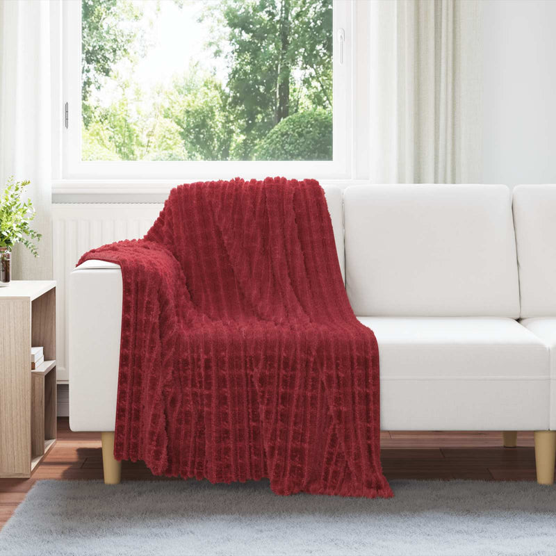 Afbeelding laden in galerijviewer, Vidaxl gooi deken bordeaux rood 150 x 130 cm fleece
