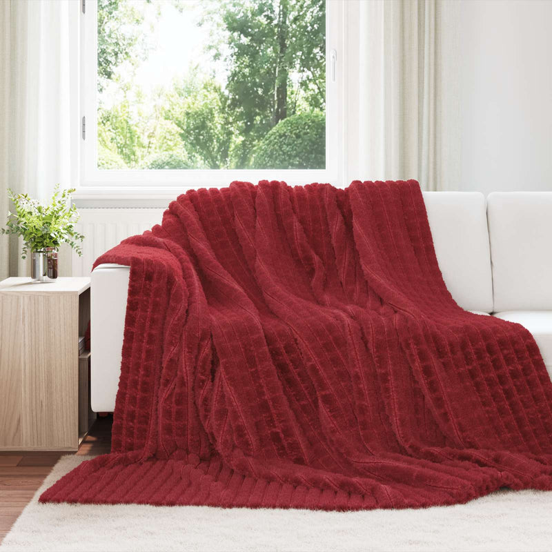 Afbeelding laden in galerijviewer, Vidaxl gooi deken bordeaux rood 240 x 220 cm fleece

