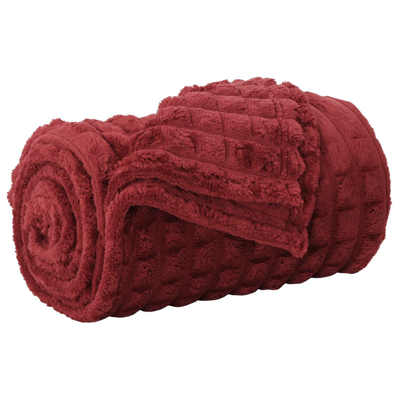 Afbeelding laden in galerijviewer, Vidaxl gooi deken bordeaux rood 240 x 220 cm fleece
