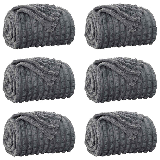Vidaxl kleden 6 pcs donkergrijs 150 x 130 cm fleece