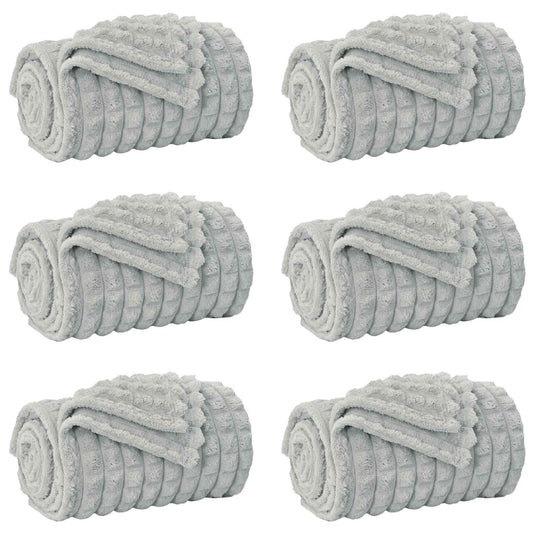 Vidaxl kleden 6 pcs grijs 240 x 220 cm fleece