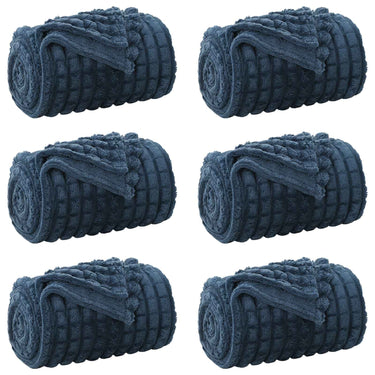 Vidaxl kleden 6 pcs marineblauw 240 x 220 cm fleece