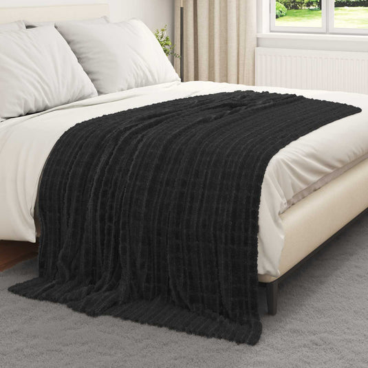 Vidaxl kleden 6 pcs zwart 200 x 150 cm fleece