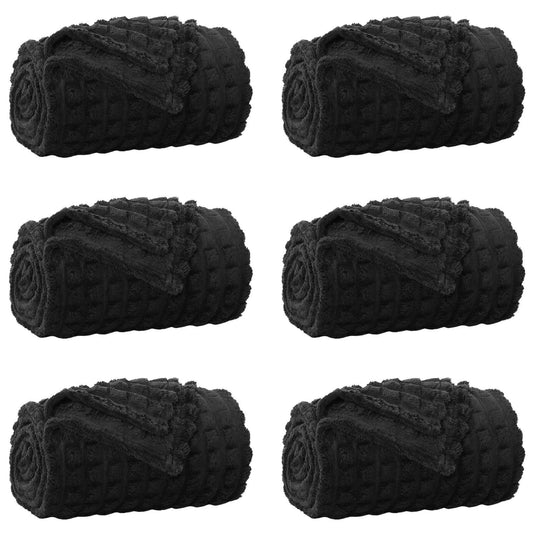 Vidaxl kleden 6 pcs zwart 240 x 220 cm fleece