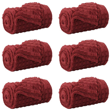 Vidaxl kleden 6 pcs bordeaux rood 200 x 150 cm fleece