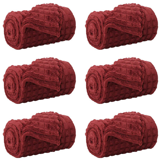 Vidaxl kleden 6 pcs bordeaux rood 270 x 240 cm fleece