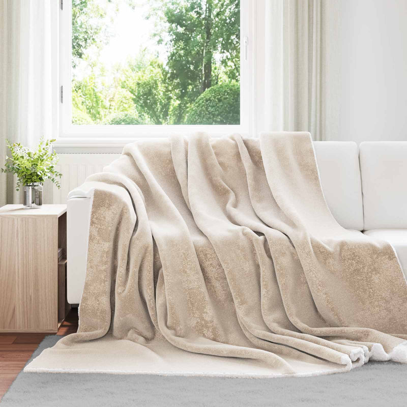 ギャラリービューアに画像をロードする, Vidaxl gooi deken beige 240 x 270 cm fleece
