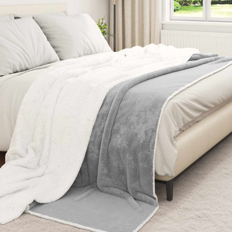 Chargez l'image dans la visionneuse de la galerie, Vidaxl gooi deken grijs 240 x 270 cm fleece
