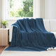 Vidaxl gooi deken marineblauw 240 x 270 cm fleece