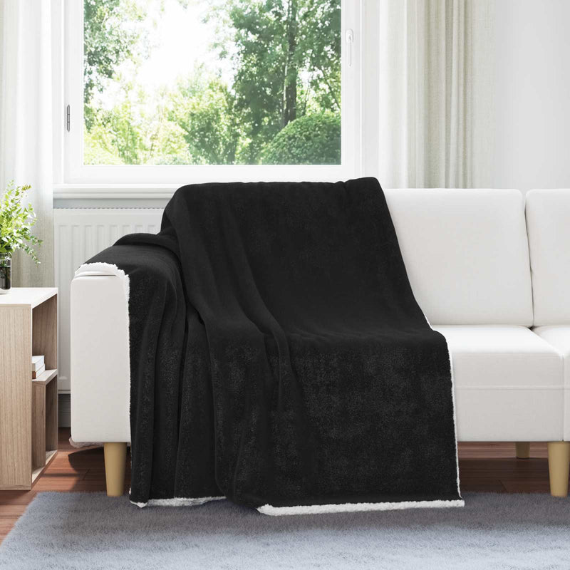 Afbeelding laden in galerijviewer, Vidaxl gooi deken zwart 150 x 200 cm fleece
