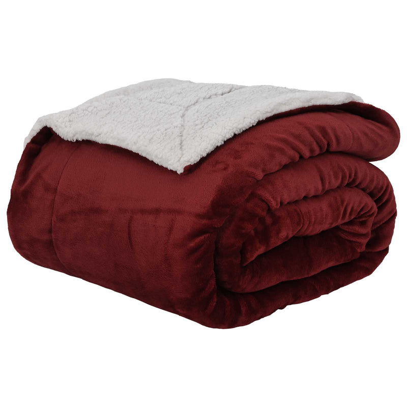 Chargez l'image dans la visionneuse de la galerie, Vidaxl gooi deken bordeaux rood 130 x 150 cm fleece

