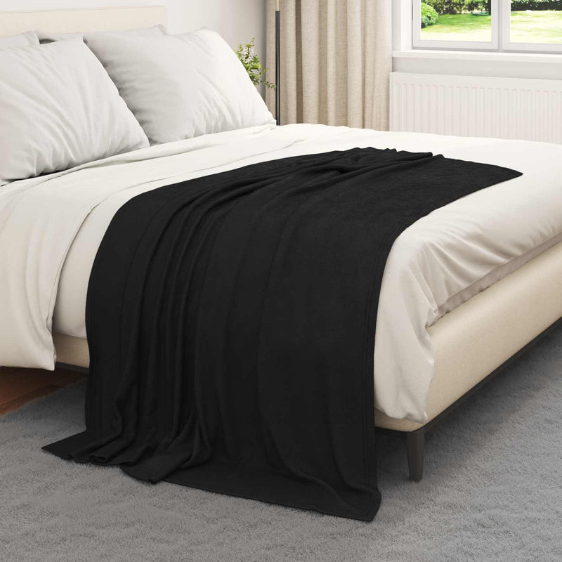 Afbeelding laden in galerijviewer, Vidaxl gooi deken zwart 170 x 130 cm fleece
