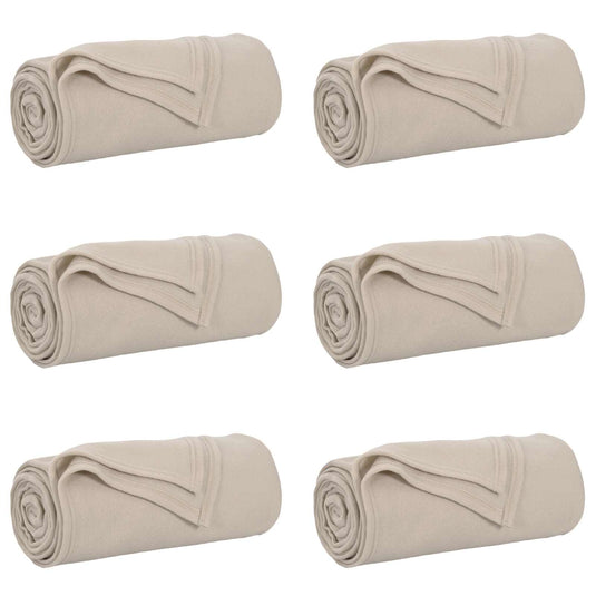 Vidaxl kleden 6 pcs beige 240 x 220 cm fleece