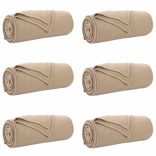 Vidaxl kleden 6 pcs kameel 240 x 220 cm fleece