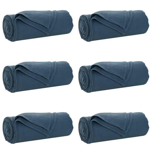 Vidaxl kleden 6 pcs marineblauw 270 x 240 cm fleece