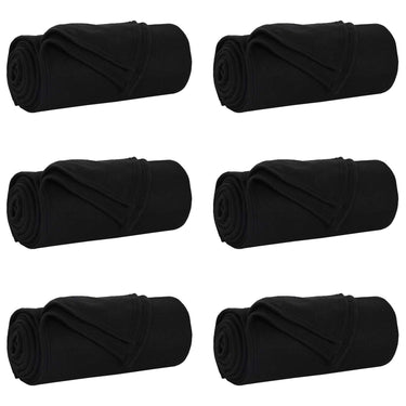 Vidaxl kleden 6 pcs zwart 200 x 150 cm fleece