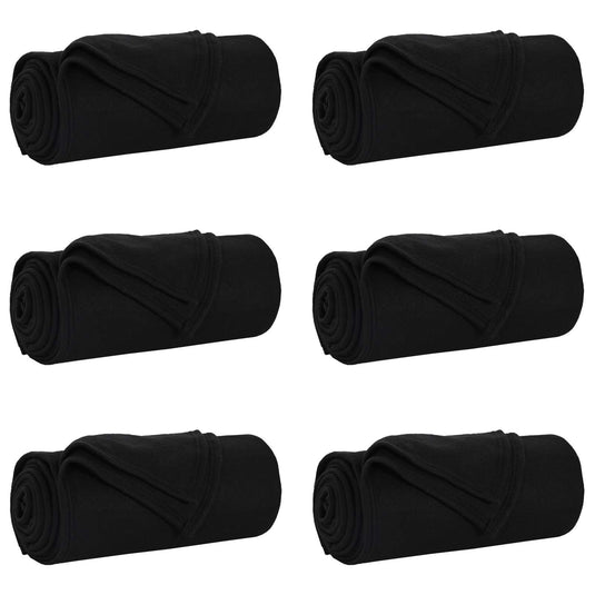 Vidaxl kleden 6 pcs zwart 200 x 150 cm fleece