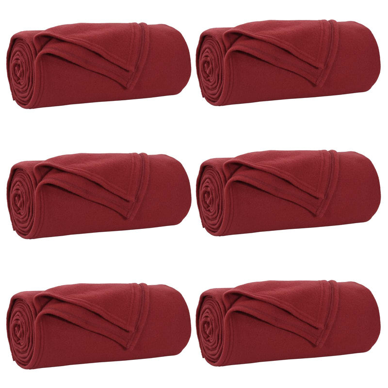 Chargez l'image dans la visionneuse de la galerie, Vidaxl kleden 6 pcs bordeaux rood 170 x 130 cm fleece
