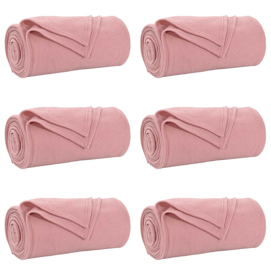 Vidaxl kleden 6 pcs roze 270 x 240 cm fleece