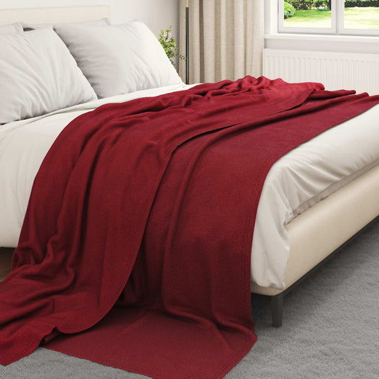 Vidaxl kleden 24 pcs bordeaux rood 270 x 240 cm fleece