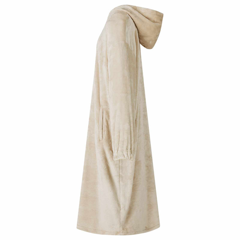 Chargez l'image dans la visionneuse de la galerie, Vidaxl deken hoodie beige m flanel
