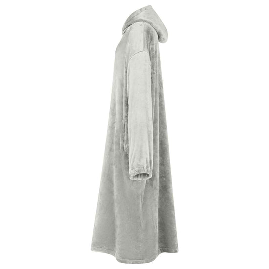 Vidaxl deken hoodie grijs l flanel